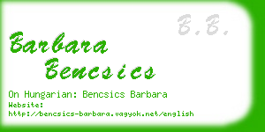 barbara bencsics business card